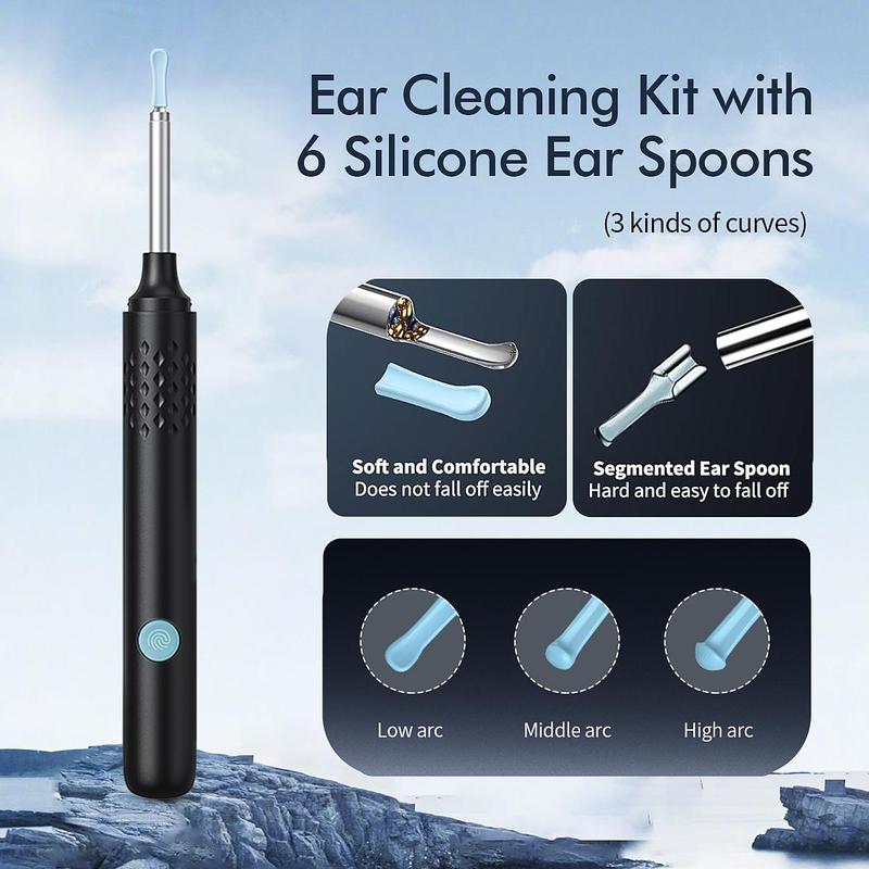 Wireless Visual Ear Pick, 1 Box Rechargeable Ear Wax Removal Kit, Intelligent Ear Wax Remover with Ear Scoop, Ear Cleaning Kit