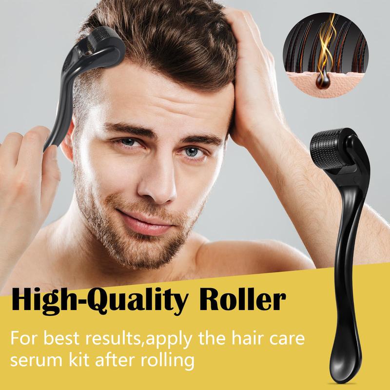 3Counts 5% Minoxidil Hair Serum for Men and Women, Hair Care Serum for Thicker Longer Fuller Hair, with Hair Roller Set