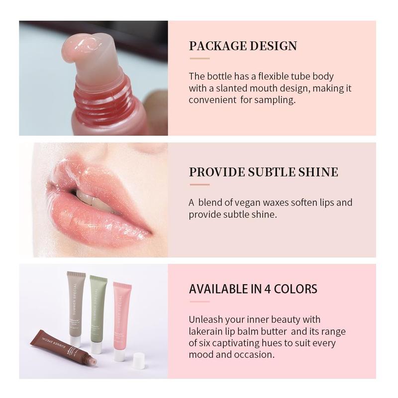 Christmas Moisturizing Lip Butter Balm, 4 Counts set Hydrating Lip Balm, Plumping Lip Oil Lip Stick, Glossy Lip Glaze Stick, Plumping Lip Cosmetic, Lip Stain