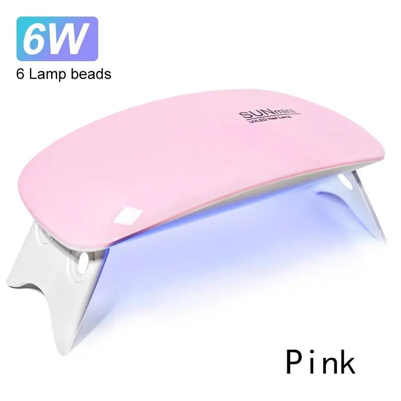 Mini Nail Dryer Machine, Portable 6 LED UV Manicure Lamp, Home Use Nail Lamp For Drying Polish Varnish With USB Cable, Nail Art & Care Tool, Christmas Gift