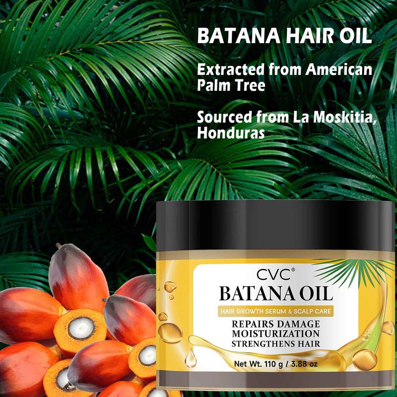 Batana Oil for Hair thicker: Batana Oil Sourced from Honduras - CVC Batana Oil - Thicker Hair for Women & Men, Moisturize Scalp, Restore Dry Damaged Hair 110g 3.88 oz Haircare Repair