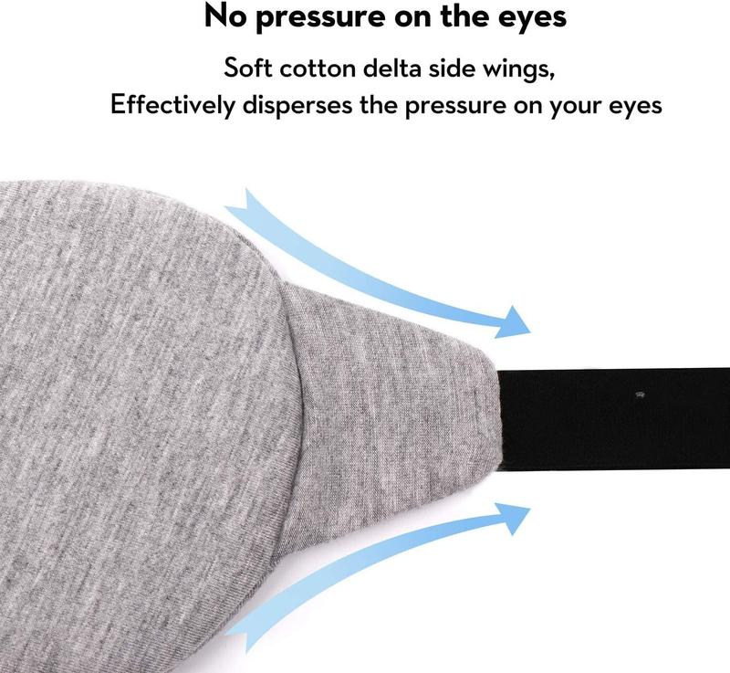 Sleep Eye Mask - Sleep Eye Mask, sleep eye mask blocks light, suitable for both men and women, soft and comfortable, travel eye mask, with small bags (black+gray)