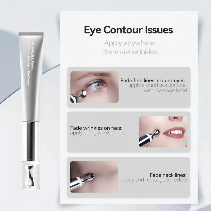 Wrinkle Eraser Massaging Eye Cream  | Multi-Peptide Firming and Electronic Massager Comfort Repair Skin Skincare  Multipeptide Eye Cream Hydrating