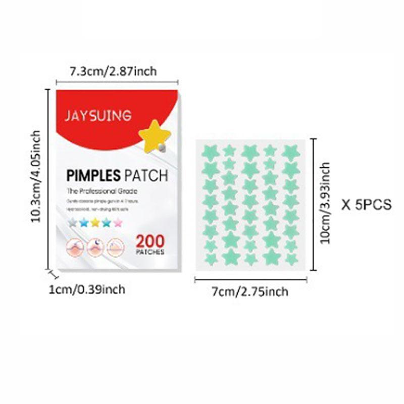 Star Shaped Colorful Acne Patch, 200pcs box Breathable Pimple Covering Sticker, Invisible Acne Patches, Skin Care Products for Women & Men