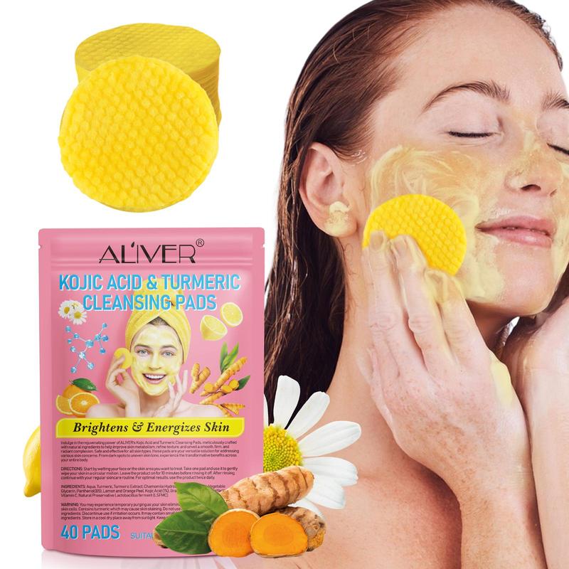 Turmeric & Koji Acid Cleansing Pad, 2 Counts set Deep Cleansing Pore Cleaning Pad, Facial Skin Care Tool for Women & Men, Comfort Skincare Tools