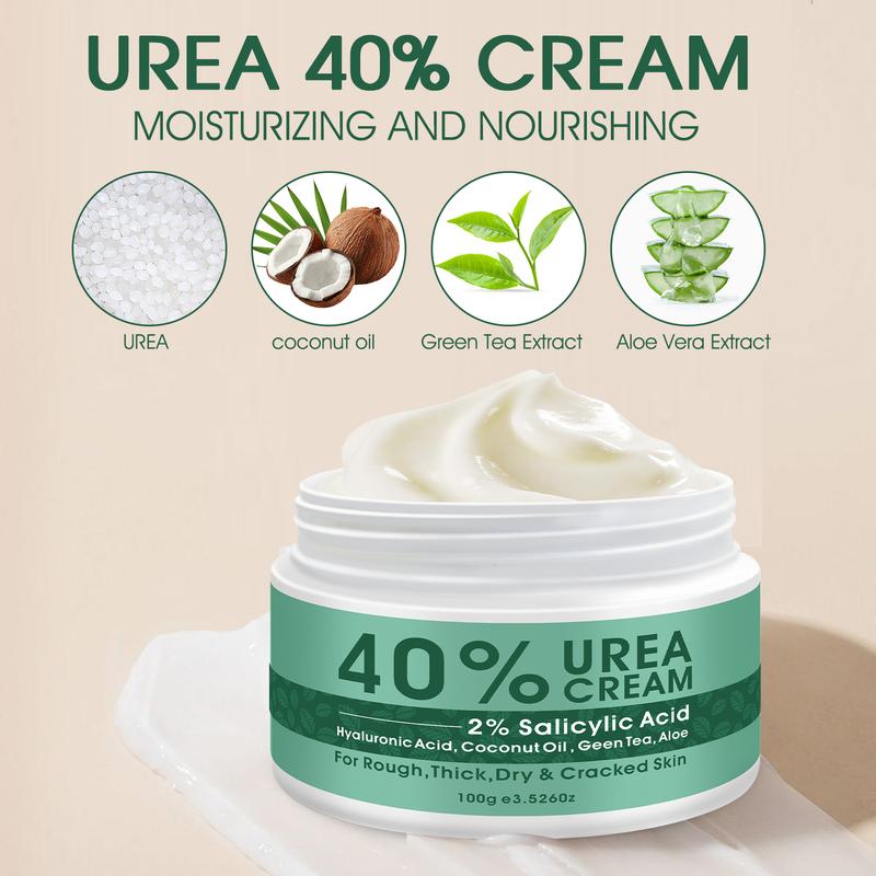 Urea Cream 40% plus Salicylic Acid 2%, Foot Cream for Dry Cracked Heels Feet Knees Elbows Hands, Foot Dead Skin Cuticle Callus Remover Toenail Softener, Keratolytic Skin Barrier Repair Cream