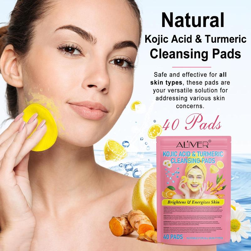 Turmeric & Koji Acid Cleansing Pad, 2 Counts set Deep Cleansing Pore Cleaning Pad, Facial Skin Care Tool for Women & Men, Comfort Skincare Tools