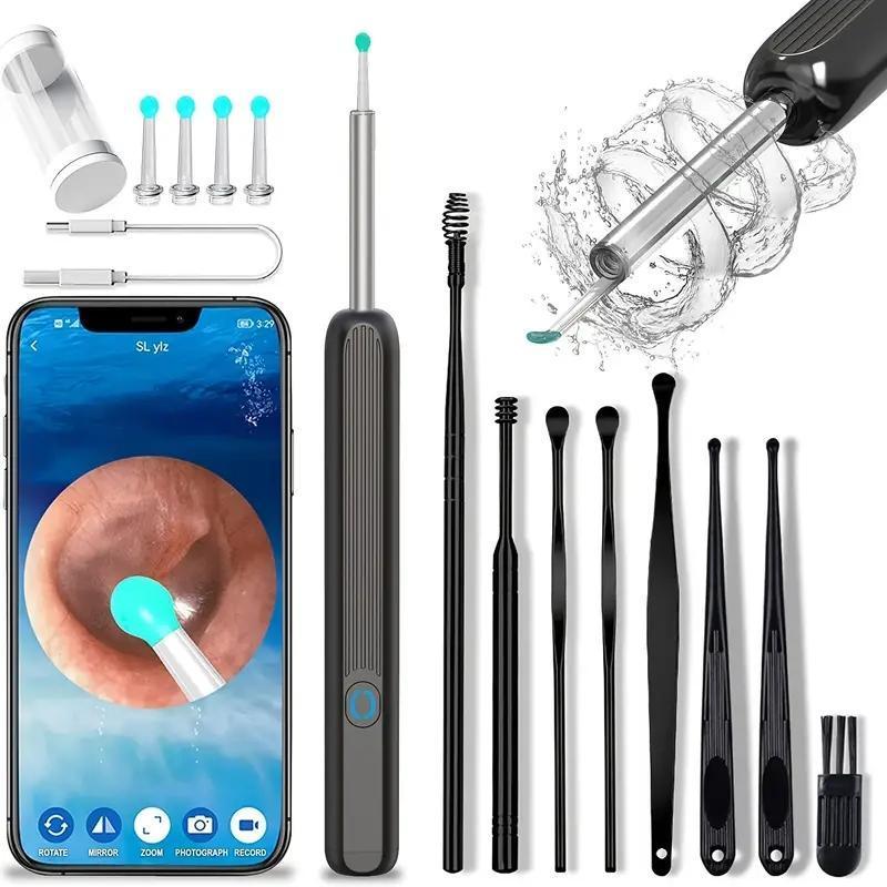 Wireless Earwax Removal Kit, 1 Box Ear Cleaner with Camera & Accessories, Ear Wax Removal Tool, Ear Cleaning Kit for Home & Travel, Christmas Gift