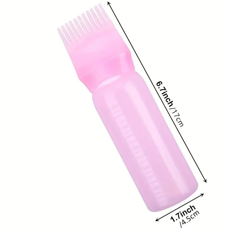 Clear Empty Hair Dye Bottle With Applicator Brush & Scale, Portable Root Comb Applicator Bottle, Professional Hair Colouring Comb, Salon Hair Coloring Styling Tool, Christmas Gift