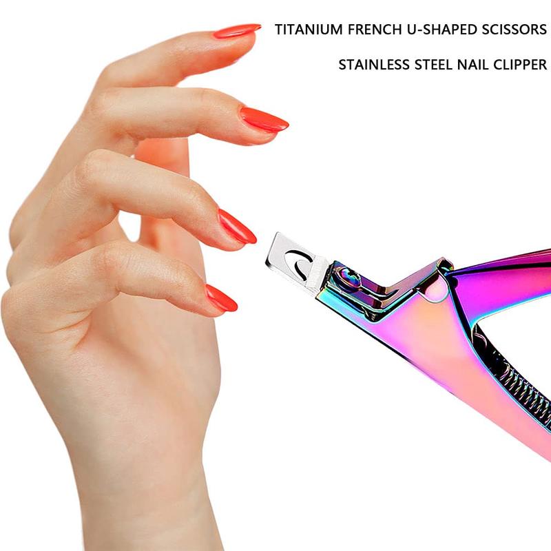 Professional Acrylic False Nail Clippers for Acrylic Nails Nail Tip Cutter Nail Manicure Tool (Rainbow) Nail Care Nail Art