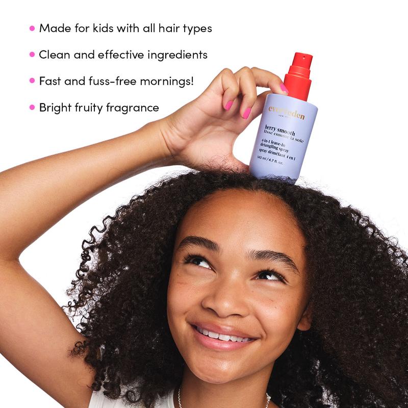 Evereden Kids Happy Hair Trio - Tangle-Free Hair with Plant Peptides - Silicone-Free Shampoo, Conditioner & Detangling Spray - Safe for Ages 3+