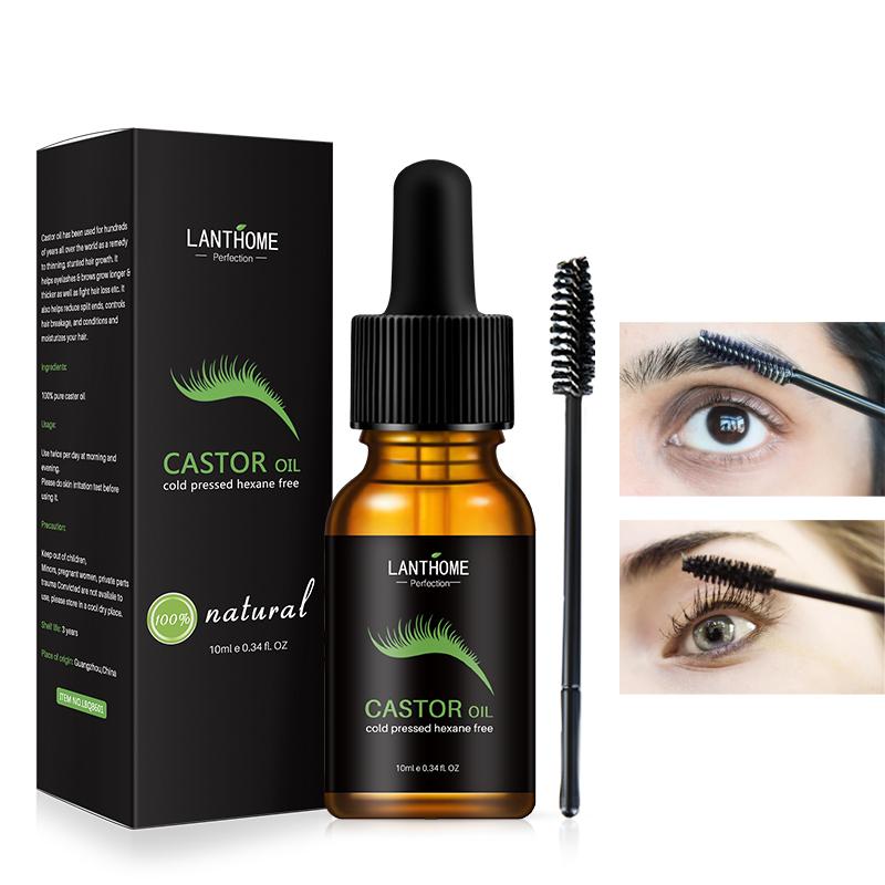 Lanthome Eyelash Serum, Moisturizing Natural Castor Oil, Professional Cold Pressed Eye Lash Extensions Product for Women & Girls,10ml Comfort Skin Care