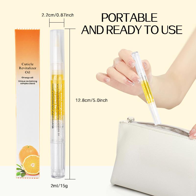 Radiant Cosmetic Nail Growth Oil Cuticle Revitalized Oil Pen for Nail Moisture,Growth,Strength and Brightening,Remedy for Damaged Skin,Brittle Peeling Thin Nails,15 g,Orange,Intensive Nourishing Nail Care nail growth