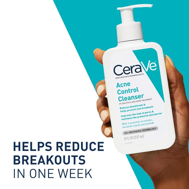 CeraVe Acne Treatment Face Wash | Salicylic Acid Cleanser with Purifying Clay, Niacinamide, and Ceramides | Pore Control and Blackhead Remover