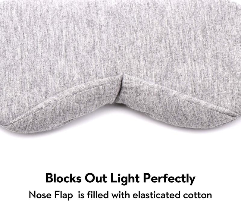 Sleep Eye Mask - Sleep Eye Mask, sleep eye mask blocks light, suitable for both men and women, soft and comfortable, travel eye mask, with small bags (black+gray)