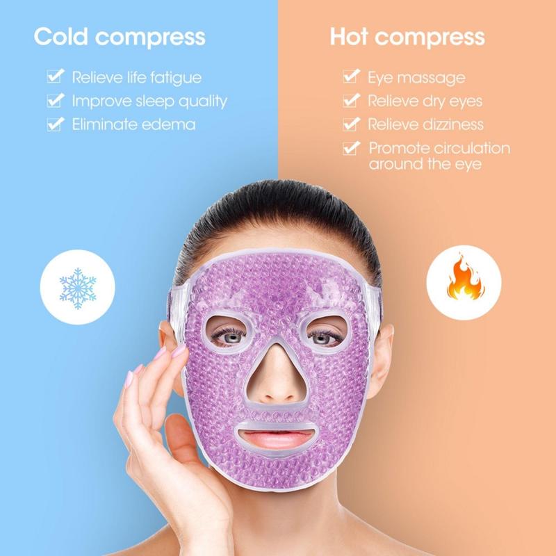 Ice Face Mask with Adjustable Elastic Strap, Multi-purpose Gel Eye Mask Face Mask, Hot & Cold Compress Sleeping Gel Mask, Christmas Gift