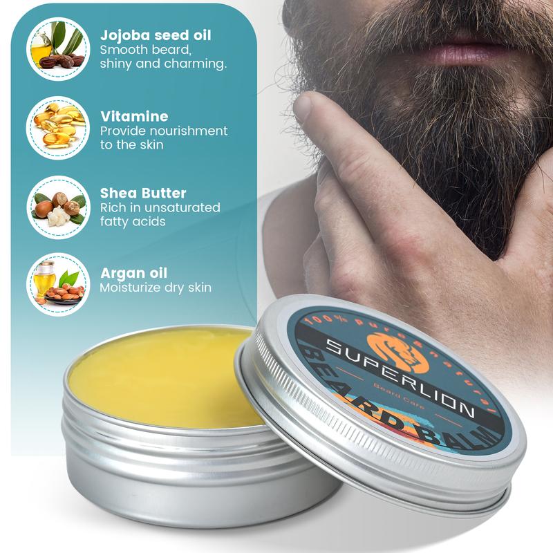 Beard Growth Kit, Beard Grooming Kit, Beard Growth Oil , Beard Balm, Storage Bag, Mens Gifts Set for Mustache Boyfriend Dad Son Him Grandfather Husband Fathers