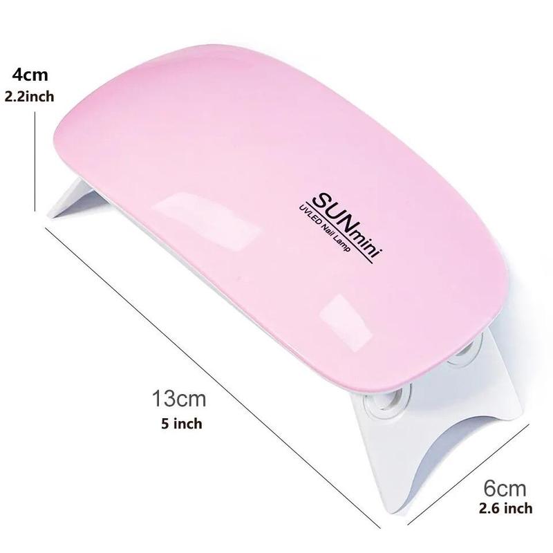 Mini Nail Dryer Machine, Portable 6 LED UV Manicure Lamp, Home Use Nail Lamp For Drying Polish Varnish With USB Cable, Nail Art & Care Tool, Christmas Gift