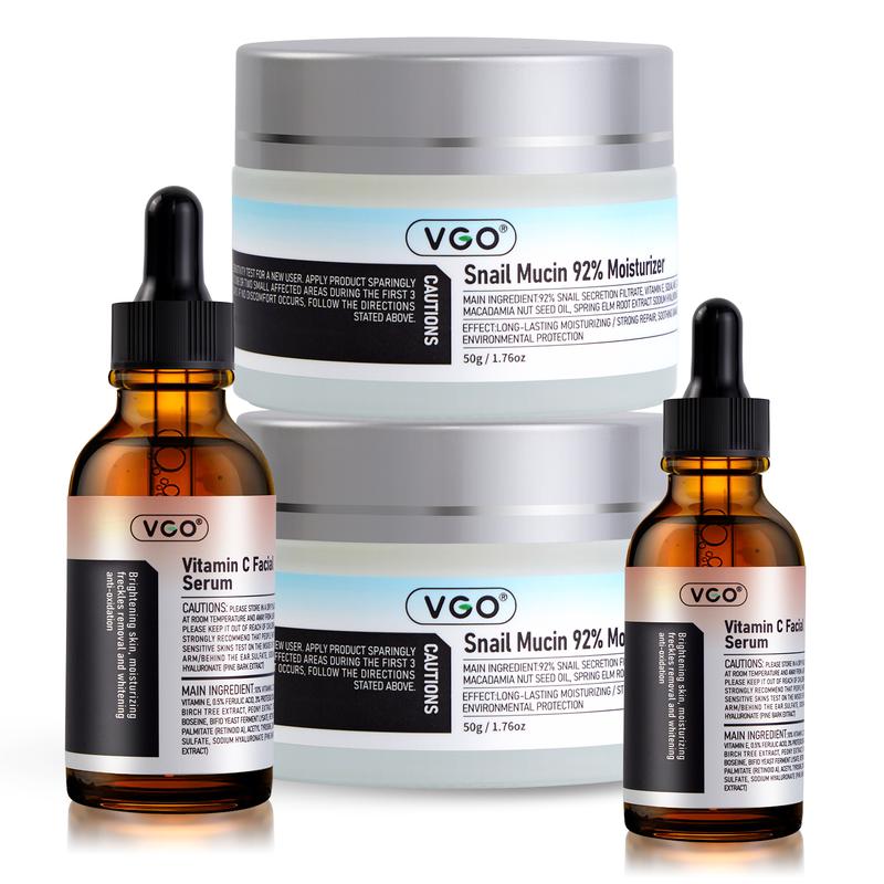 VGO Snail Mucin 92% Moisturizer and Vitamin C Facial Serum Essence 60ml Hydration and Nourishment for Radiant Skin Hydrating  Skin Care Set Moisture Moisturizing Cream Gentle Hyaluronic Comfort resh cream Skin