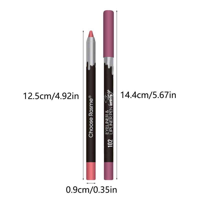 Long Lasting Multifunctional Lip Liner Eyeliner Set, 12pcs box Matte Lip Liner Lipstick, Suitable for All Occasions Lip Makeup, Girls and Women Makeup Accessories