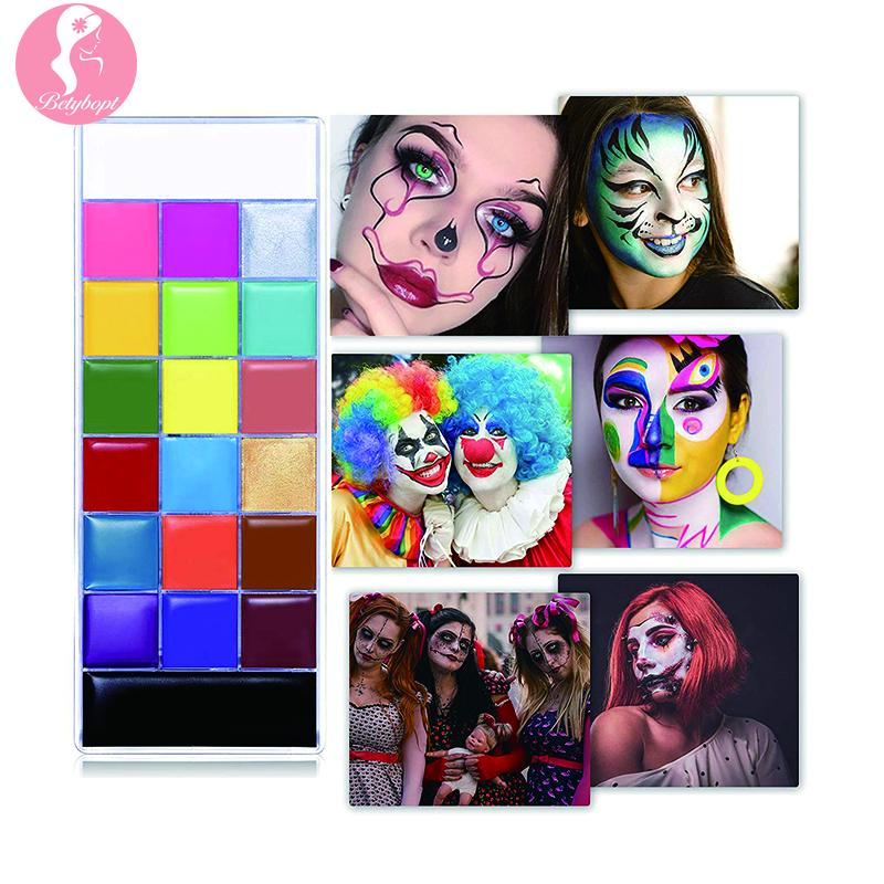 Face Body Painting Set, 20 Colours, Face Paint, Body Painting Oil, Safe Body Paint Set, Make-Up Colours, Children's Make-Up Set for Carnival Make-Up, Baby Belly Painting, Theatre Make-Up