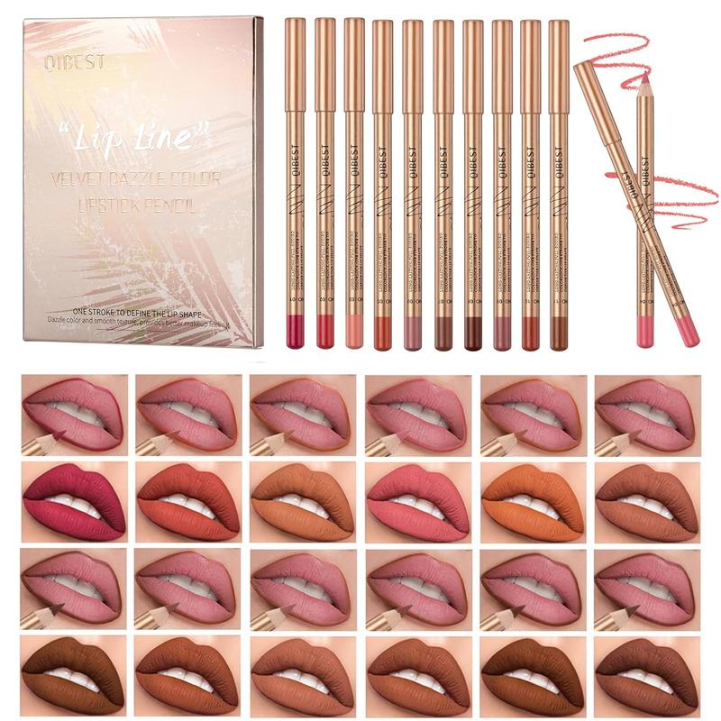 12PCS Matte Lip Liner Set for Women, Waterproof & High Pigmented Creamy Lipliners Pencil