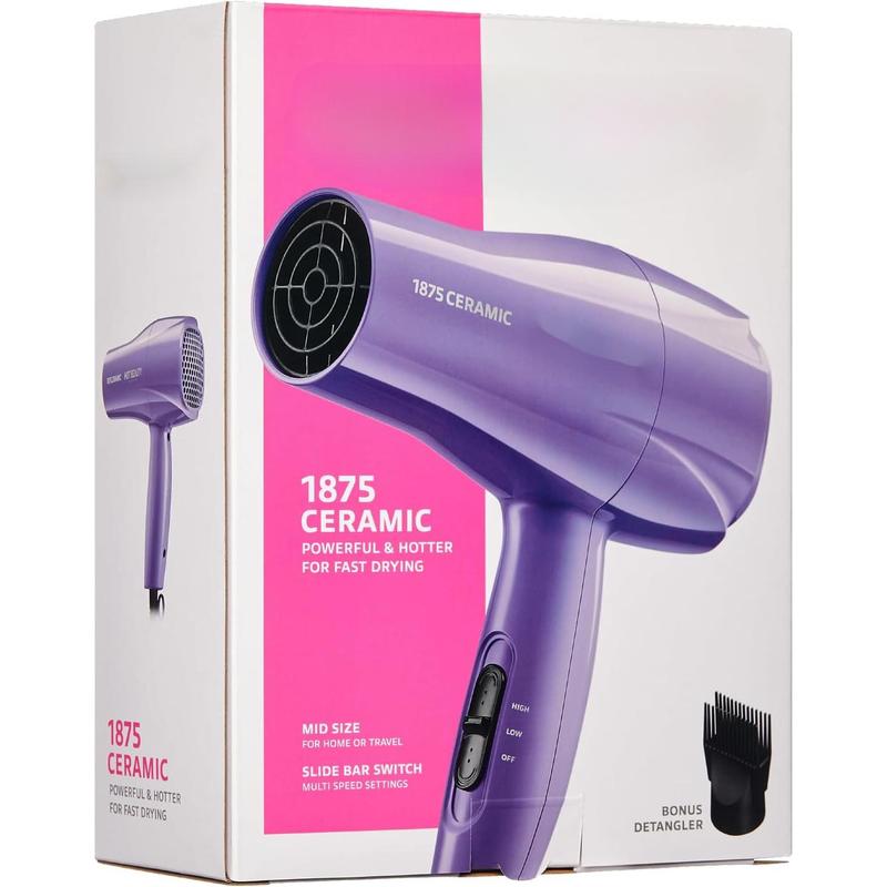 Hair dryer: Multiple settings, comb attachment, compact and portable, suitable for home and travel