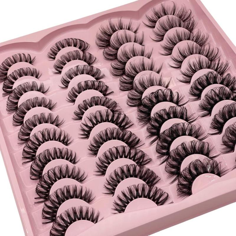 Fluffy False Eyelashes Cluster, 20 Pairs Wispy Cat Eye Look Faux Cluster Lashes, Natural Curling Eye Makeup Strip Lashes, Lashes Extension Kit, Makeup Products, Christmas, Christmas Gift