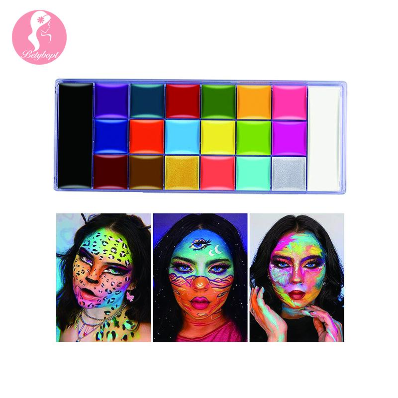 Face Body Painting Set, 20 Colours, Face Paint, Body Painting Oil, Safe Body Paint Set, Make-Up Colours, Children's Make-Up Set for Carnival Make-Up, Baby Belly Painting, Theatre Make-Up