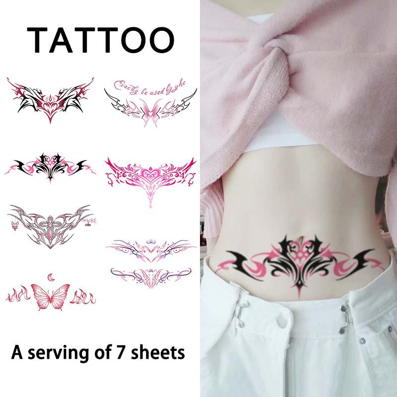 Butterfly & Heart Pattern Temporary Tattoo Sticker, 7 Counts set Creative Fake Tattoo Sticker, Waterproof Fake Tattoo for Women & Men