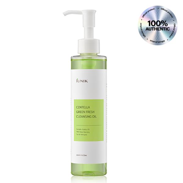 IUNIK Centella Green Fresh Cleansing Oil - Official Product Pore & Sebum Control Oil Cleanser - Makeup Remover for All Skin Types (6.7 fl oz)