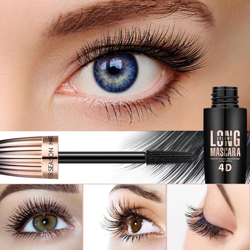 4D Long Lasting Tube Mascara, Natural Curling Eyelashes Mascara Stick, Water Resistant Eye Enhancement Makeup Products for Women & Girls