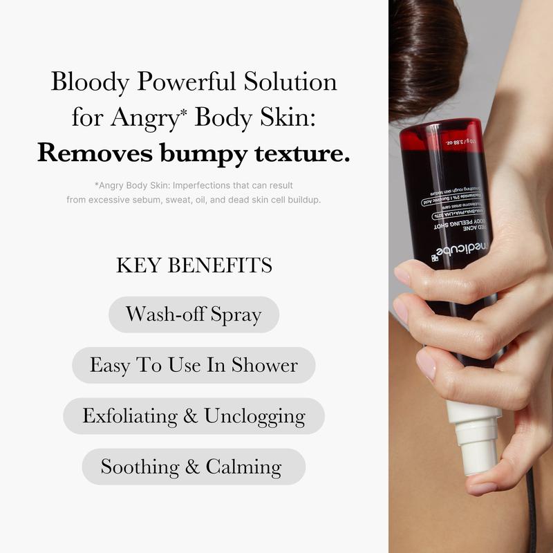 [Medicube Official] Red Body Peeling Shot Cleanser | Bloody Powerful Solution for Body Troubles: Skin Imperfections Vampire Wash-off Spray, Recommended for Décolleté Care