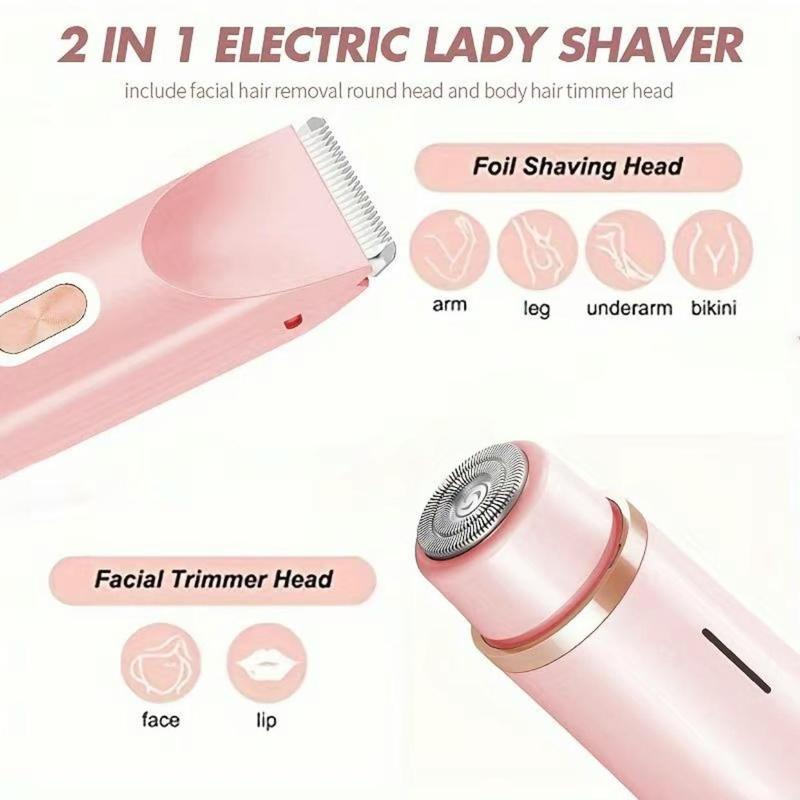 Christmas Women's Electric Bikini Trimmer, 2 in 1 Dual Head Dual Purpose Razor, Removable Heads, Waterproof Wet & Dry, Winter Holiday Gift, Christmas, Christmas Gift