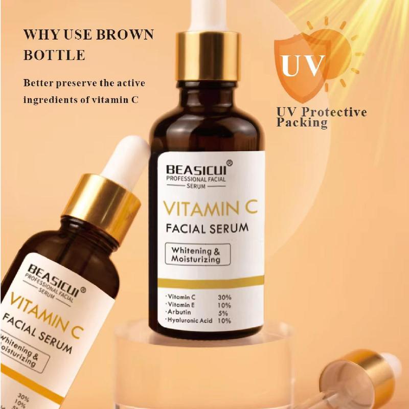 Vitamin C Facial Brightening Serum, Moisturizing Facial Essence, Hydrating Nourishing Skin Care Serum, Face Serum for Women and Men All Skin Types