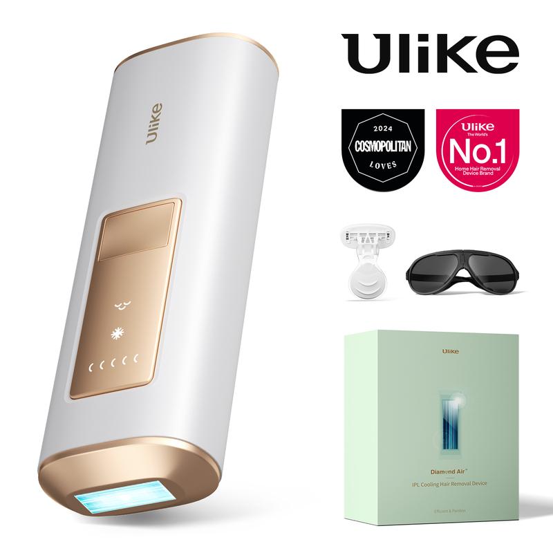 Ulike Air+ Laser Hair Removal for Women and Men, Air Ice-Cooling for Salon-Level Result at Home, Safe and Long-Lasting Hair Reduction for Body, Face & Bikini, hair salon at home, White, Comfortable to use ipl device