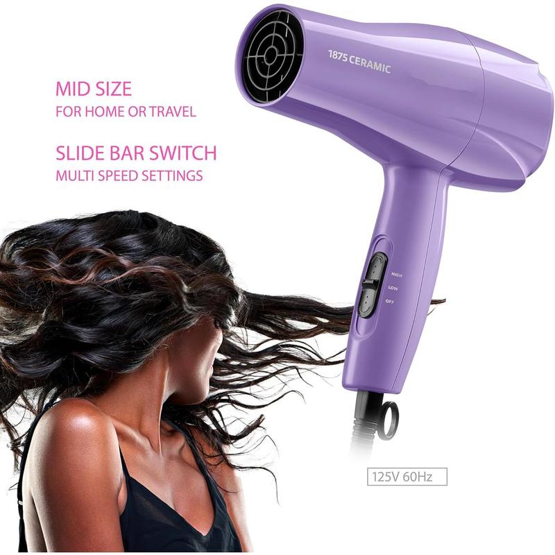 Hair dryer: Multiple settings, comb attachment, compact and portable, suitable for home and travel