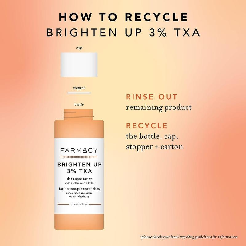 Farmacy 3% TXA Brightening Toner for Face - Powerful Dark Spot Corrector & Face Toner with Azelaic Acid & PHA, 120ml