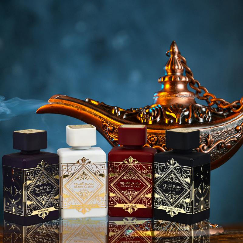 Bade'e Al Oud for Glory,Badee Al Oud Amethyst,Bade'e Al Oud Sublime & Bade’e Al Oud Honor & Glory EDP - 100ml (3.4 oz) By Lattafa Perfumes