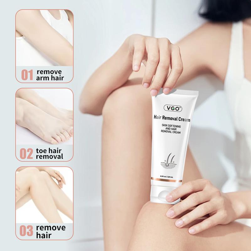 VGO Hair Removal Cream for Women & Men，Painless Bikini Hair Removal Gel，Hair Removal Lotion Cream，120ml   4.0oz Body Care Unisex，All Skin  Cosmetic Wax Comfort