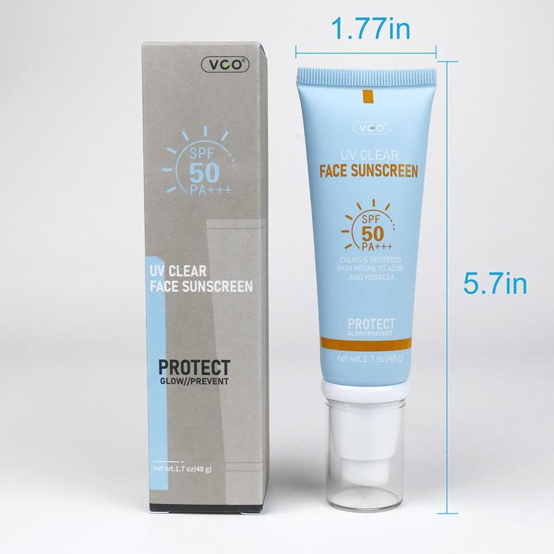 VGO Moisturizing Sun Cream SPF 50 PA+++ 48g Facial Skincare Sunscreen Makeup-B Case Lactic