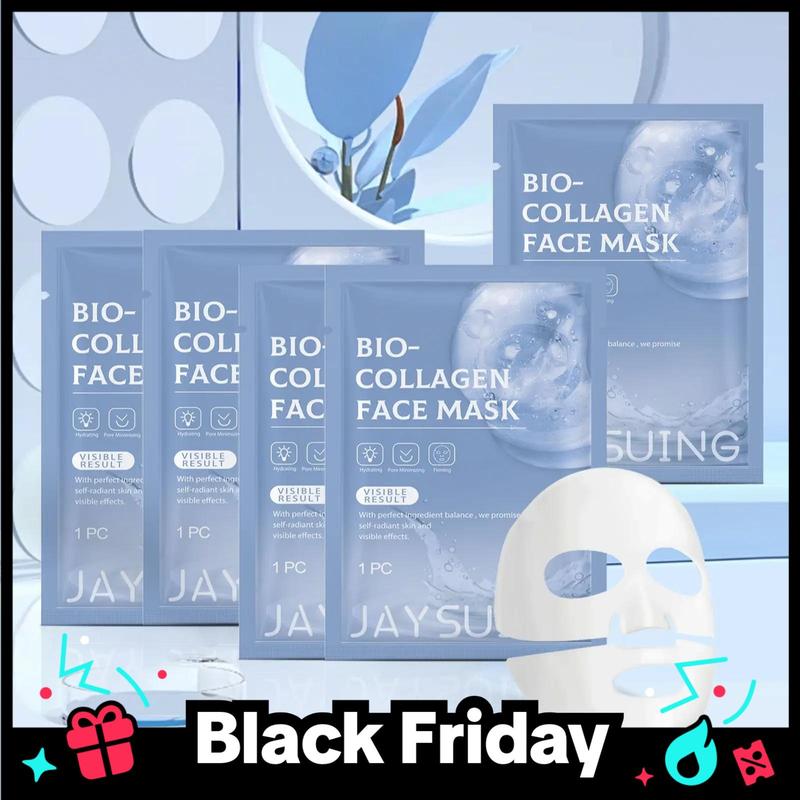 Collagen Face Mask, 5 10pcs Hydrating & Firming Face Mask, Moisturizing & Nourishing Face Mask, Face Care Mask for Women & Men, Skincare Products, Christmas Gift