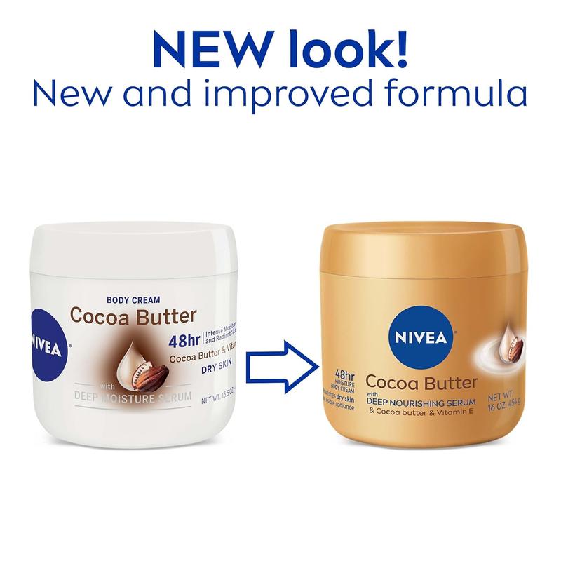 NIVEA Cocoa Butter Body Cream with Deep Nourishing Serum, 15.5 Ounce Body Care Lotions Moisturizing Hand Cream moisturizing bodybutter Radiance