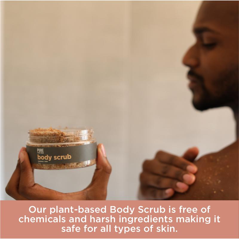 Body Scrub | Pure for Men | Body & Face Exfoliant | Gentle & Plant-Based Cleanser | Combats  Dry Skin | Smooths and Hydrates Skin Smooth | Lemon and Spearmint