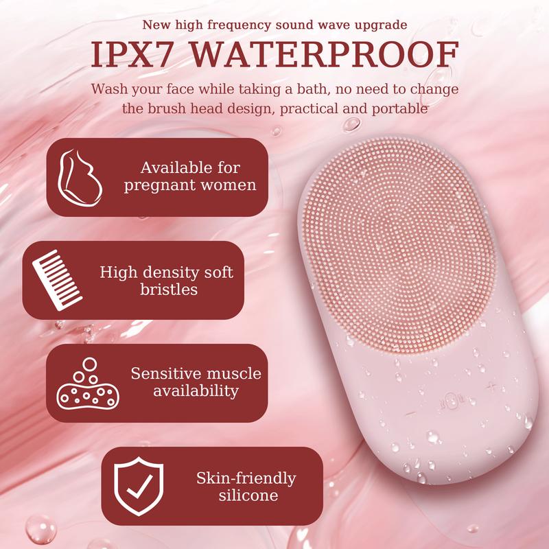 Face Scrubber, Facial Cleansing Brush with Ultrasonic Vibration Technology, Soft Silicone Bristles, and Heatable Constant Temperature Function for Deep Cleansing, Exfoliation, and Massage facial cleansing facial  cleansing