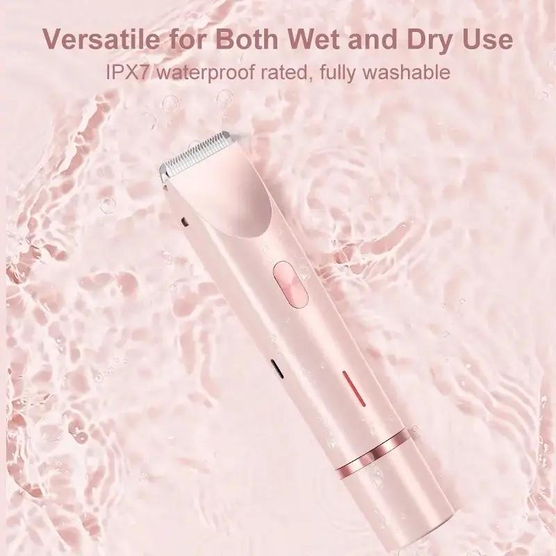 2 in 1 Dual Head Electric Hair Trimmer, 1 Box Waterproof Wet & Dry Hair Remover & Accessories, Women's Electric Shaver for Legs Armpits,  Electric Epilator Hair Removal,  Epilator Hair,  Hair Removal Kit