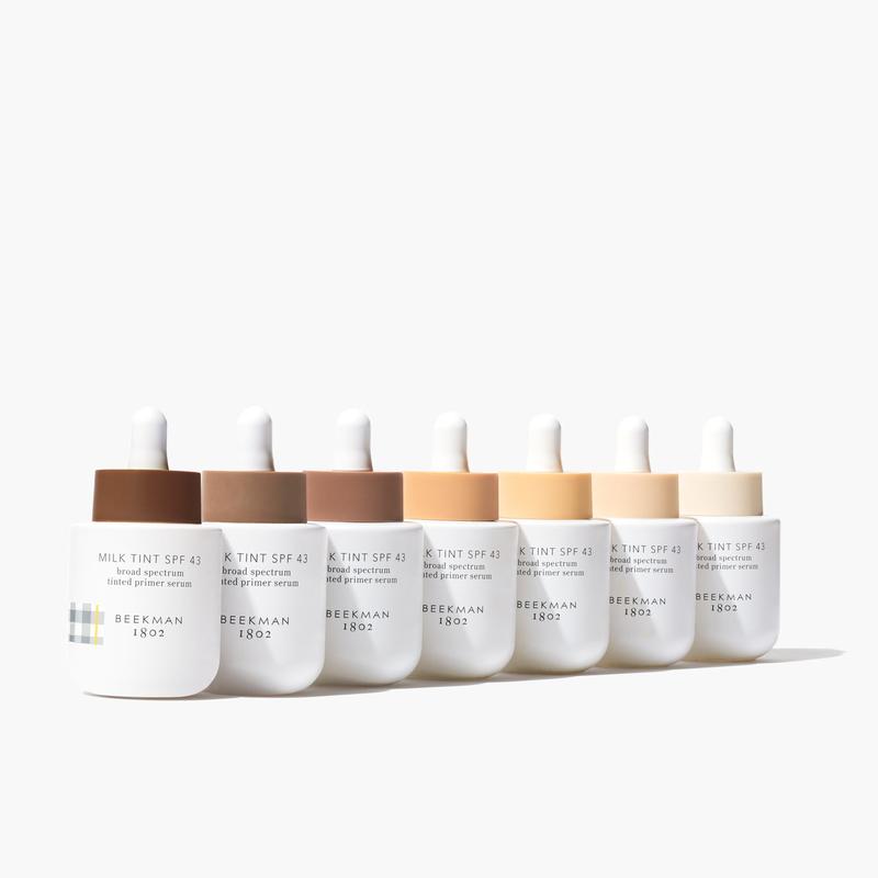 Beekman 1802 Milk Tint SPF 43 Tinted Primer Serum with Weightless Finish for Flawless No-Makeup Look - 7 Shades Available - 30ml