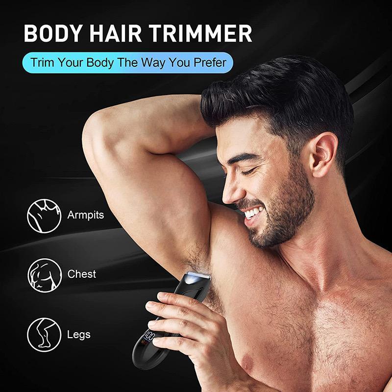 USB Rechargeable Electric Hair Trimmer Kit, 1 Box LCD Display Waterproof Hair Shaver & Accessories, Portable Hair Trimmer for Men, Christmas Gift