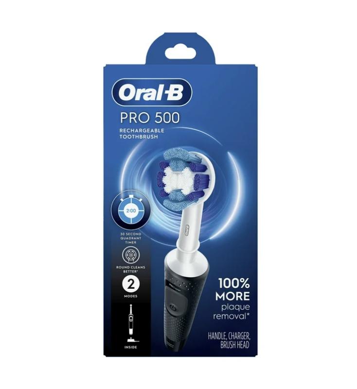 Oral-B Pro 500 Electric Toothbrush with (1) Brush Head, Rechargeable, Black