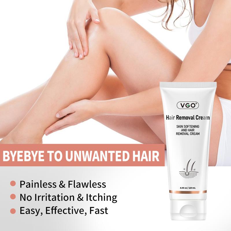 VGO Hair Removal Cream for Women & Men，Painless Bikini Hair Removal Gel，Hair Removal Lotion Cream，120ml   4.0oz Body Care Unisex，All Skin  Cosmetic Wax Comfort